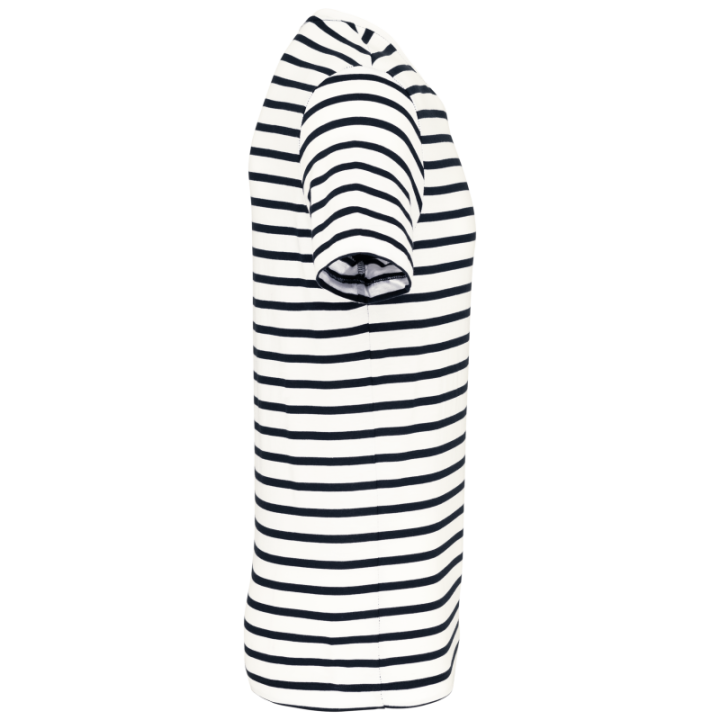 T-shirt rayé marin avec poche manches courtes