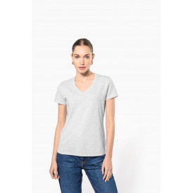T-shirt femme manches courtes encolure v kariban