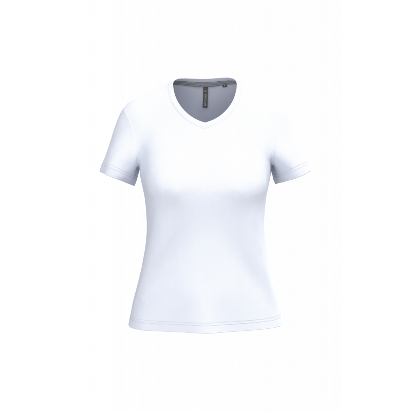 T-shirt femme manches courtes encolure v kariban