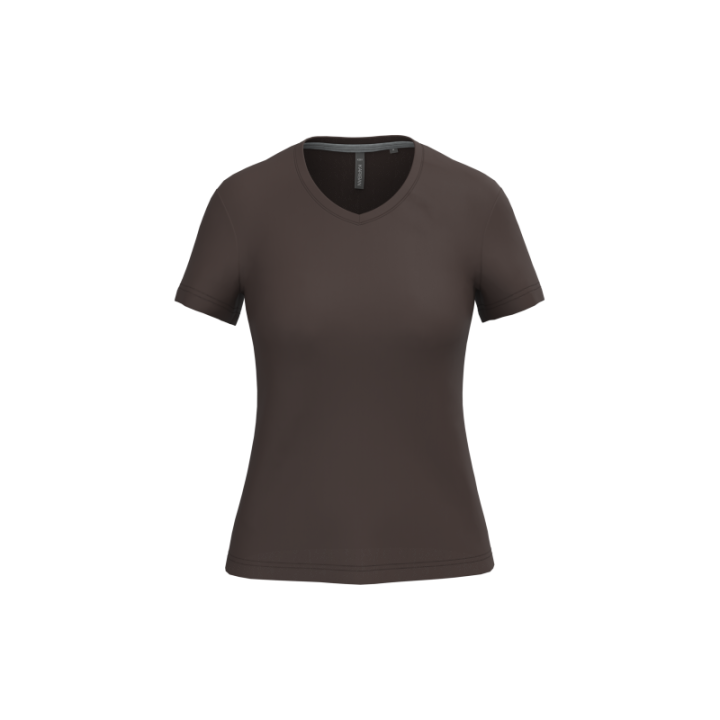 T-shirt femme manches courtes encolure V Kariban