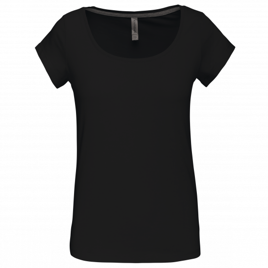 T-shirt col bateau manches courtes femme