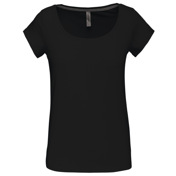 T-shirt col bateau manches courtes femme
