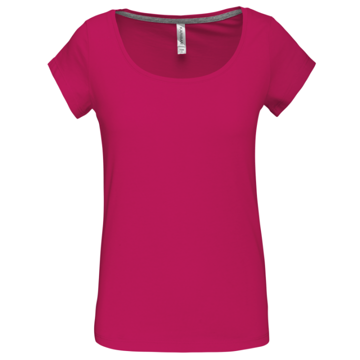 T-shirt col bateau manches courtes femme