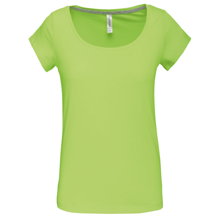 T-shirt col bateau manches courtes femme