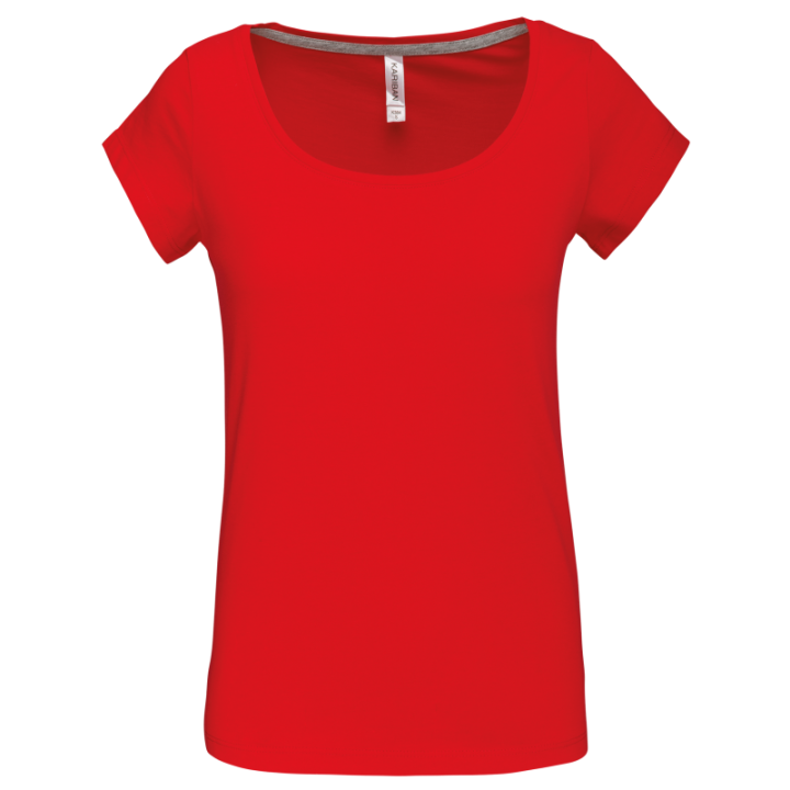 T-shirt col bateau manches courtes femme