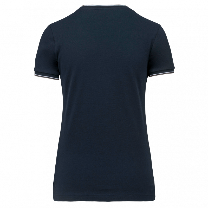 T-shirt maille piquée col V femme