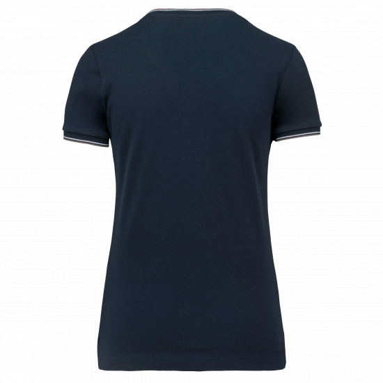 T-shirt maille piquée col V femme