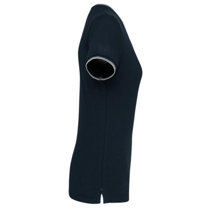 T-shirt maille piquée col V femme