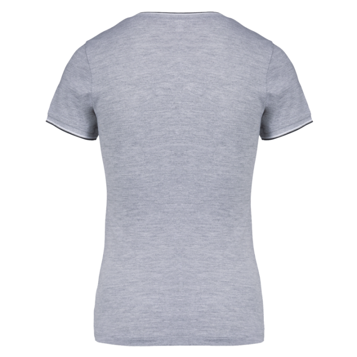 T-shirt maille piquée col V femme