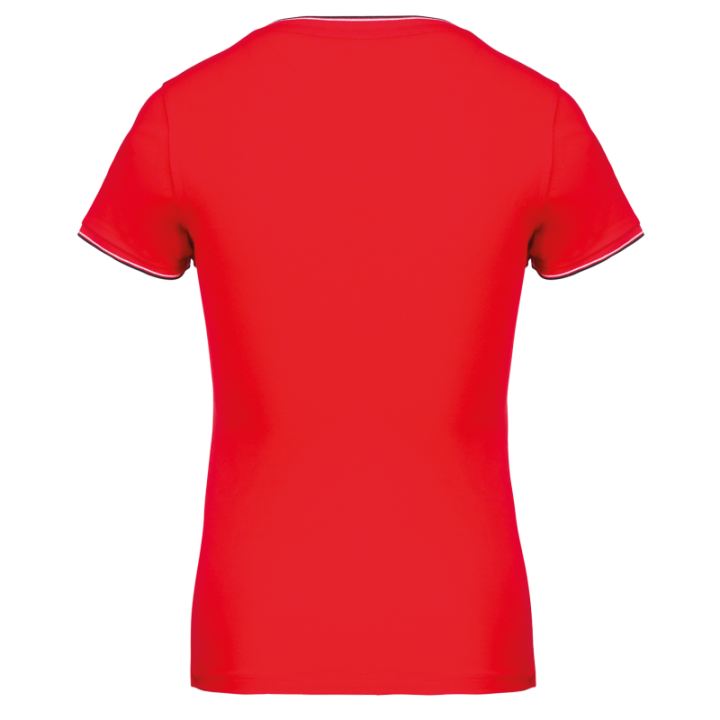 T-shirt maille piquée col V femme