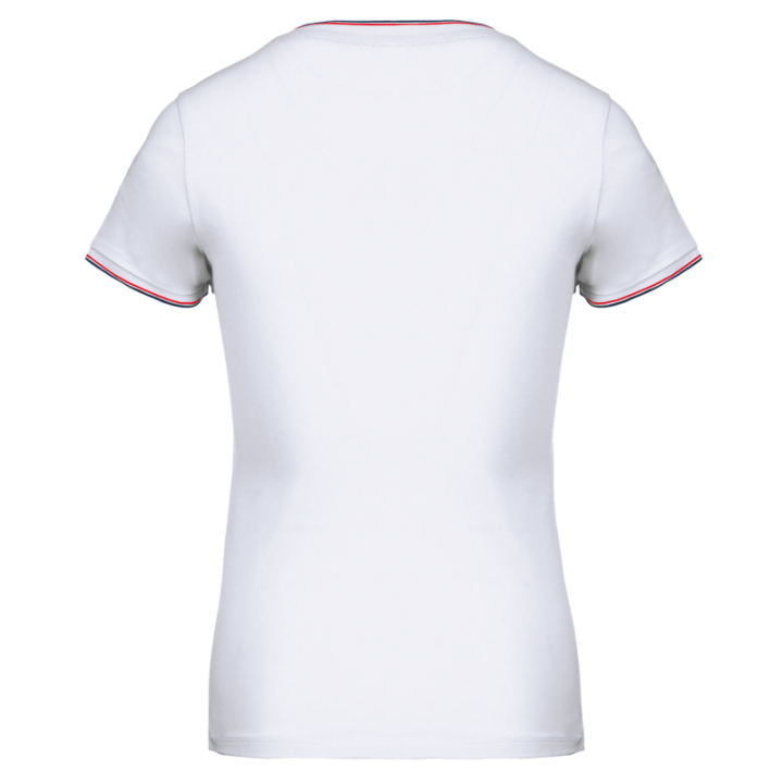 T-shirt maille piquée col V femme
