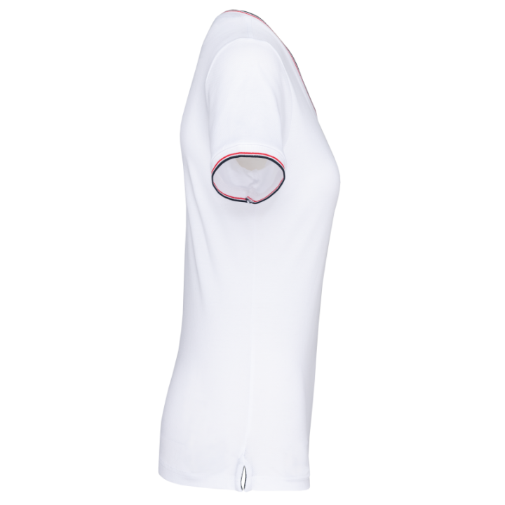 T-shirt maille piquée col V femme