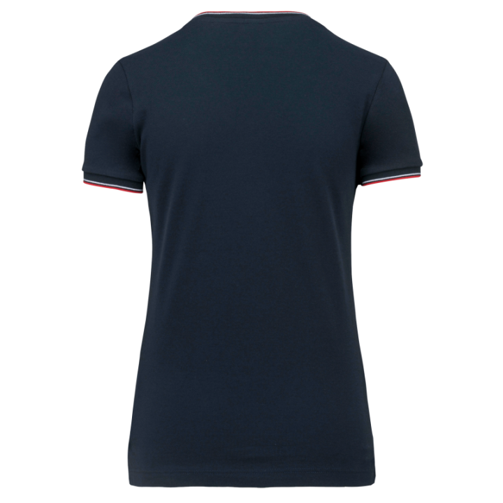 T-shirt maille piquée col V femme