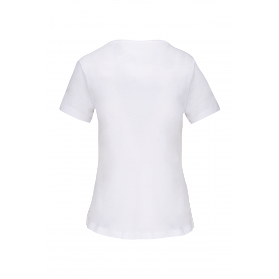 T-shirt bio col à bords francs manches courtes femme