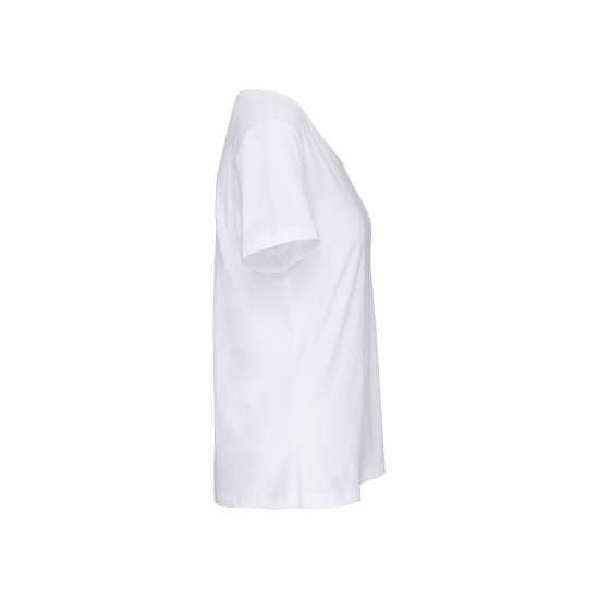 T-shirt bio col à bords francs manches courtes femme