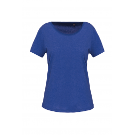 T-shirt bio col à bords francs manches courtes femme