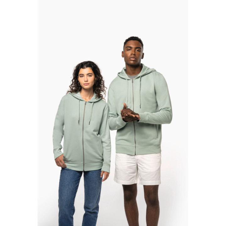 Sweat-shirt zippé à capuche unisexe doux et durable