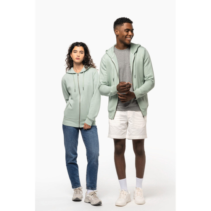 Sweat-shirt zippé à capuche unisexe doux et durable