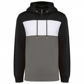 Sweat-shirt tricolore à capuche unisexe (2)