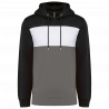 Sweat-shirt tricolore à capuche unisexe