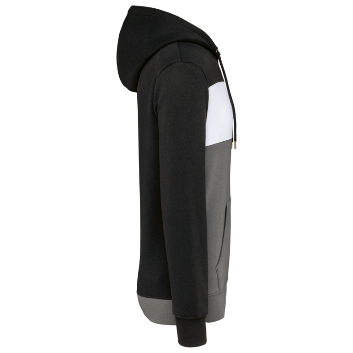 Sweat-shirt tricolore à capuche unisexe