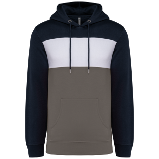 Sweat-shirt tricolore à capuche unisexe