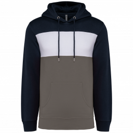 Sweat-shirt tricolore à capuche unisexe
