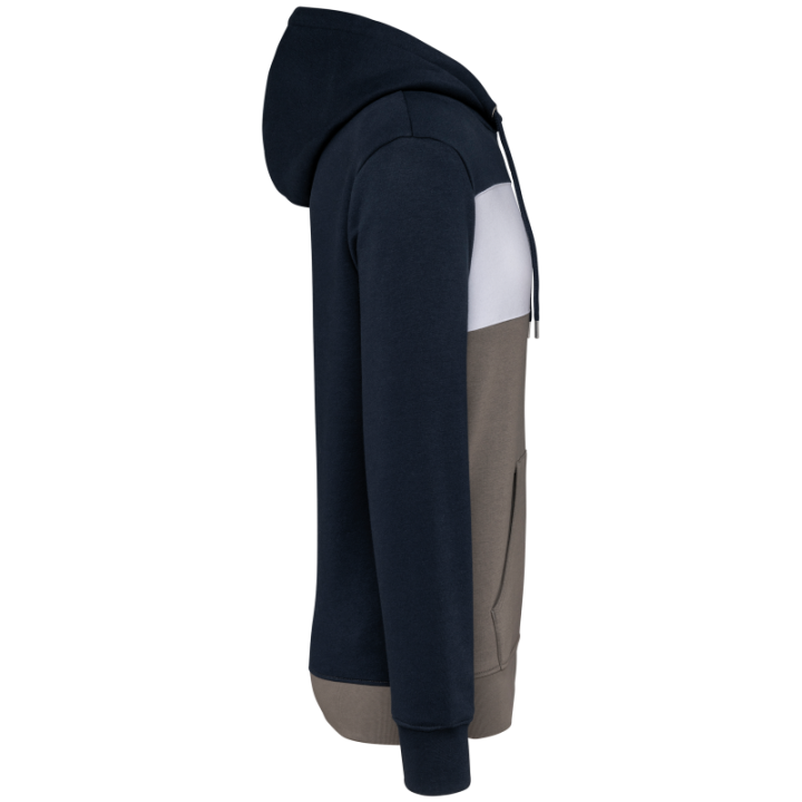 Sweat-shirt tricolore à capuche unisexe