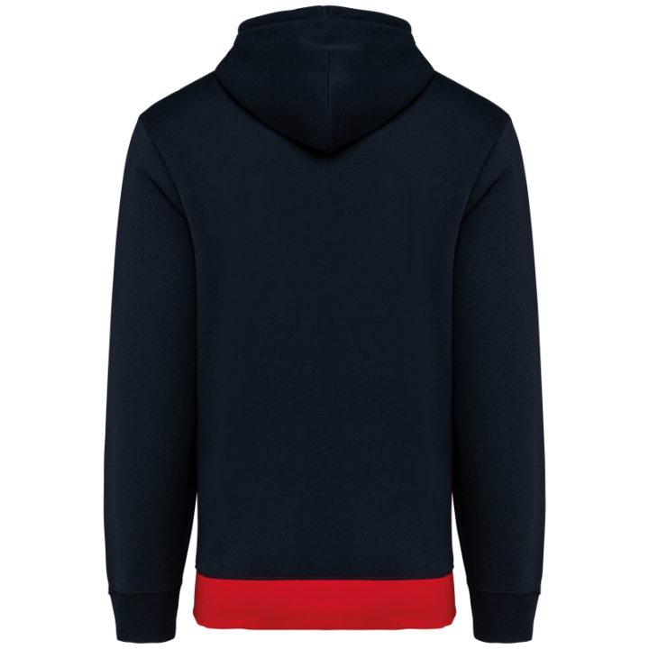 Sweat-shirt tricolore à capuche unisexe