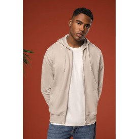 Sweat-shirt zippé à capuche homme tissu écoresponsable