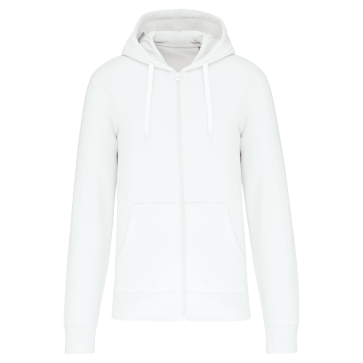 Sweat-shirt zippé à capuche homme tissu écoresponsable