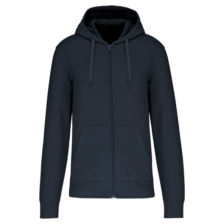 Sweat-shirt zippé à capuche homme tissu écoresponsable