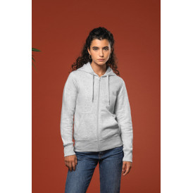 Sweat-shirt zippé à capuche pour femme avec tissu écoresponsable