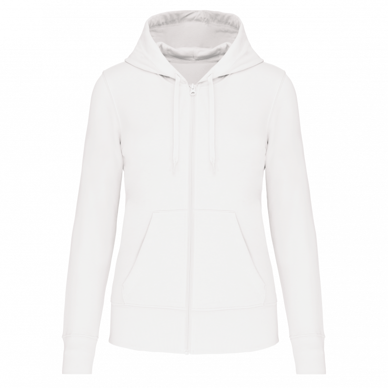 Sweat-shirt zippé à capuche pour femme avec tissu écoresponsable Sweat-shirt zippé à capuche pour femme avec tissu écoresponsable