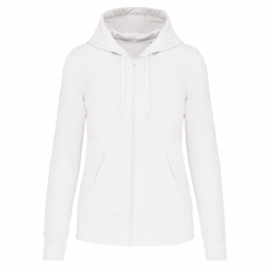 Sweat-shirt zippé à capuche pour femme avec tissu écoresponsable