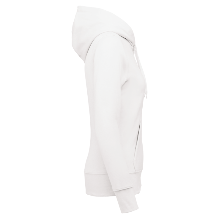 Sweat-shirt zippé à capuche femme tissu écoresponsable