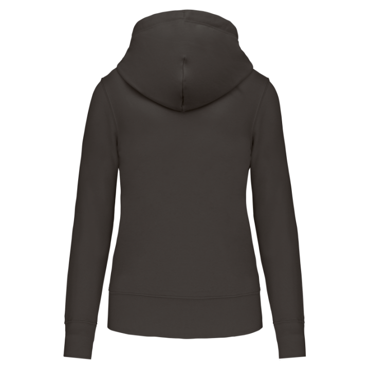 Sweat-shirt zippé à capuche femme tissu écoresponsable