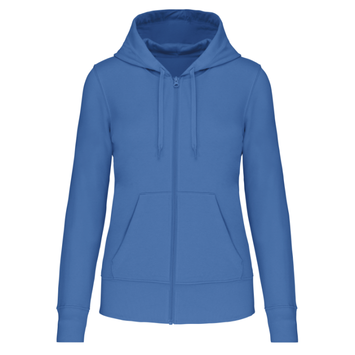 Sweat-shirt zippé à capuche femme tissu écoresponsable