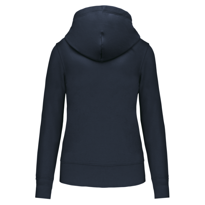 Sweat-shirt zippé à capuche femme tissu écoresponsable