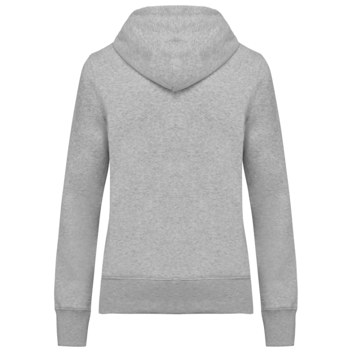 Sweat-shirt zippé à capuche femme tissu écoresponsable