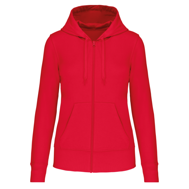 Sweat-shirt zippé à capuche femme tissu écoresponsable