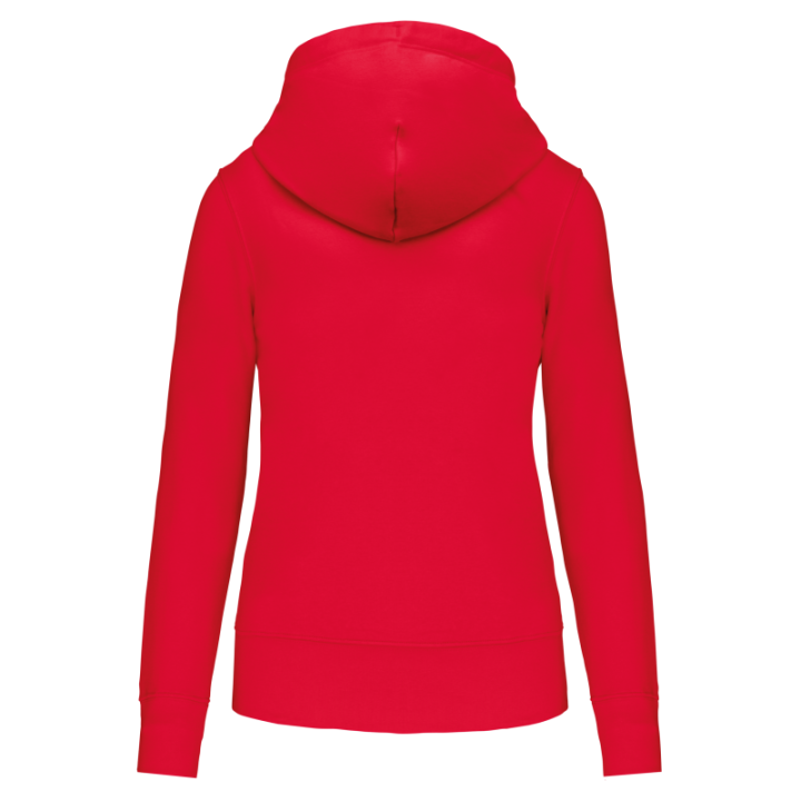 Sweat-shirt zippé à capuche femme tissu écoresponsable
