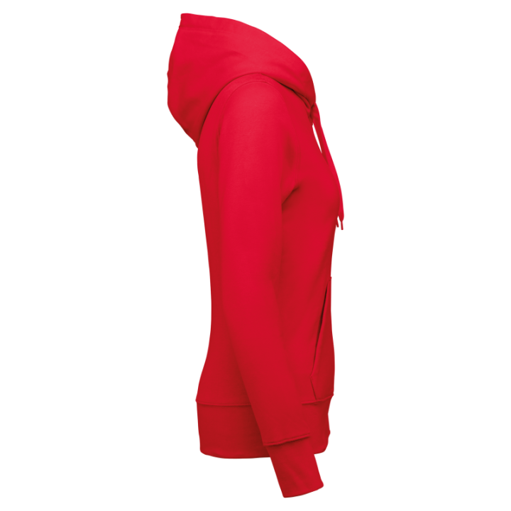 Sweat-shirt zippé à capuche femme tissu écoresponsable