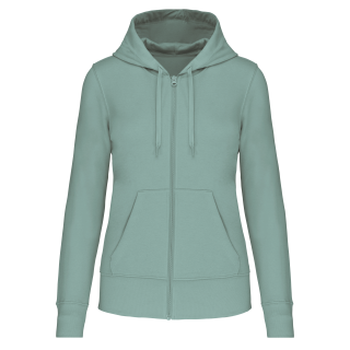 Sweat-shirt zippé à capuche femme tissu écoresponsable
