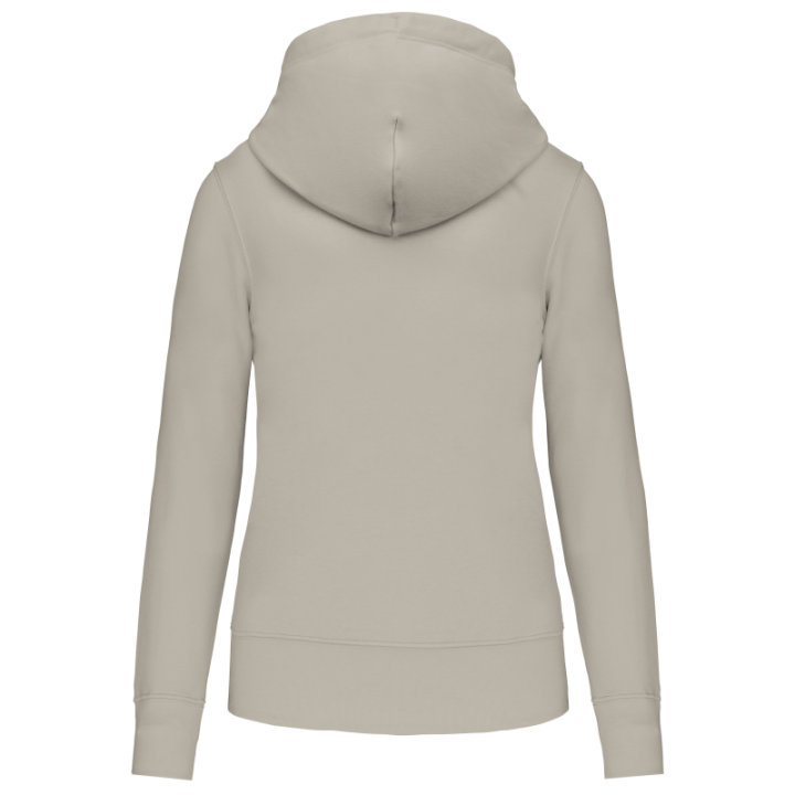 Sweat-shirt zippé à capuche femme tissu écoresponsable