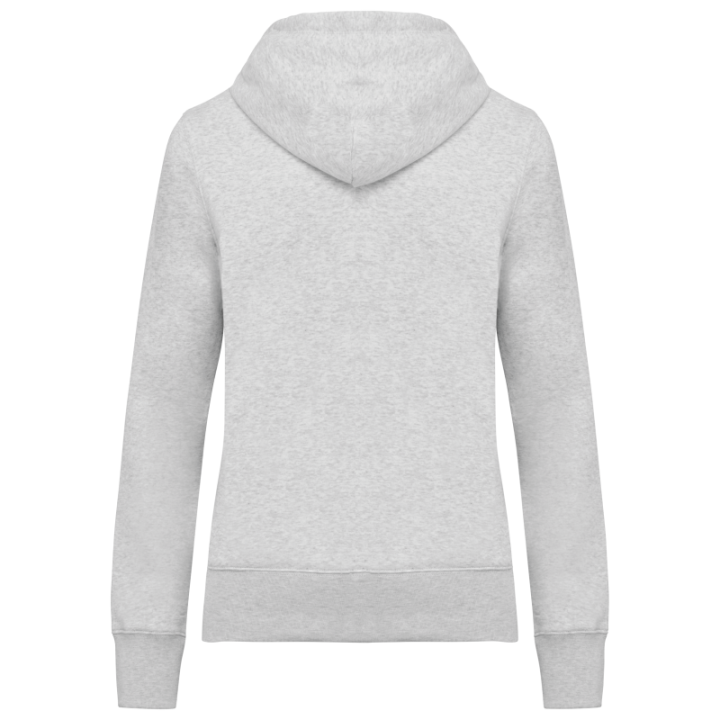 Sweat-shirt zippé à capuche femme tissu écoresponsable