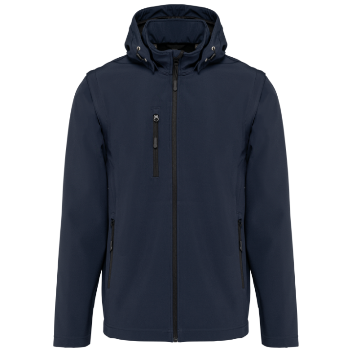 Veste softshell unisexe à capuche avec manches amovibles