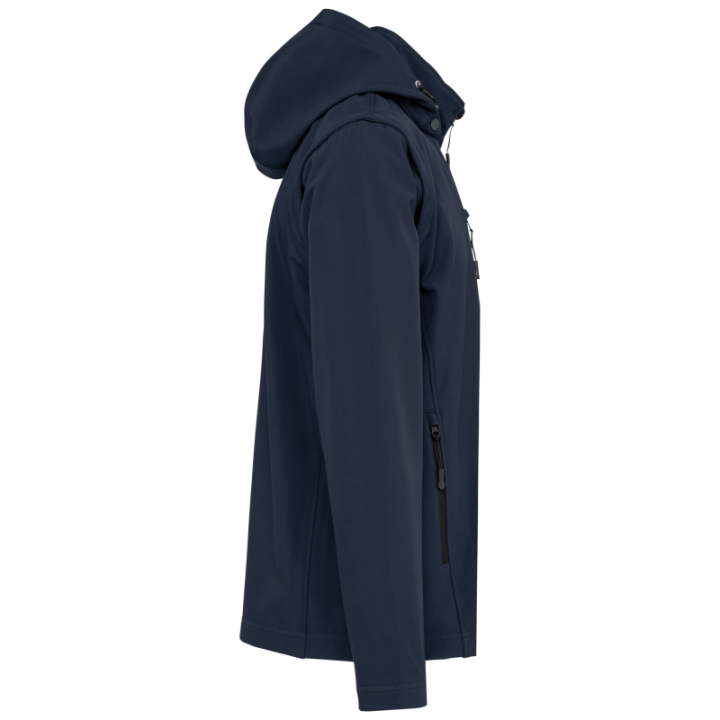 Veste softshell unisexe à capuche avec manches amovibles