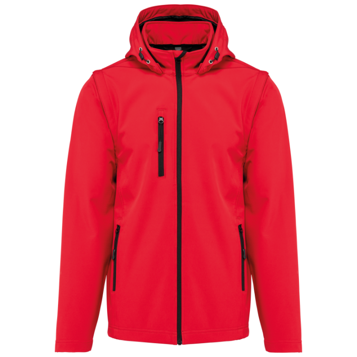 Veste softshell unisexe à capuche avec manches amovibles