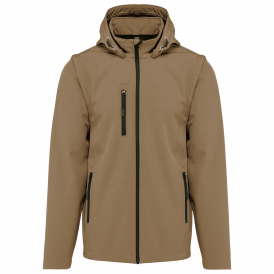 Veste softshell unisexe à capuche avec manches amovibles